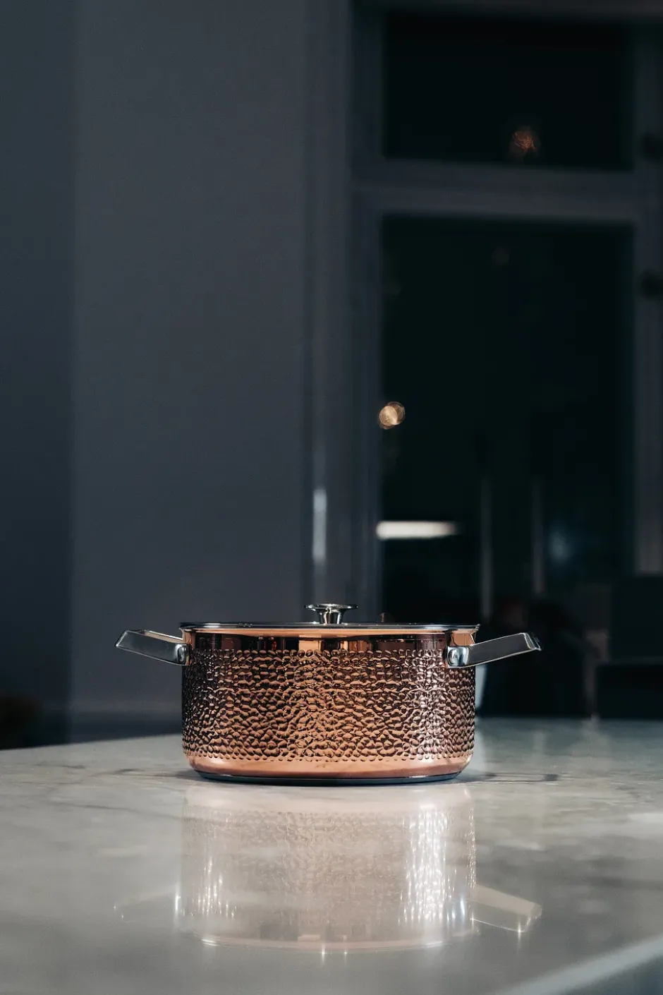Mjölner hamrad koppargryta med lock, Miranda, 4 L