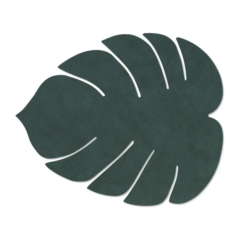 Monstera Leaf Nupo bordstablett L, Mörkgrön