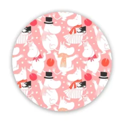 Moomin celebration grytunderlägg Ø21 cm, Vit-rosa