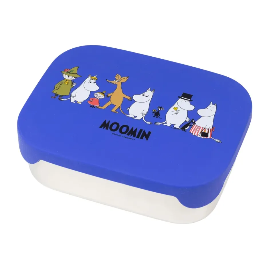 Mumin Familj lunchlåda plåt 13x17 cm, Blå
