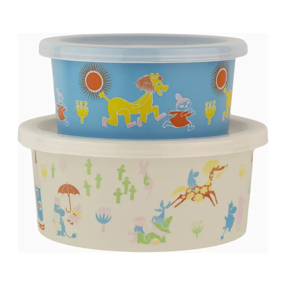 Mumin 80 snackbox 2 delar, Beige-blå