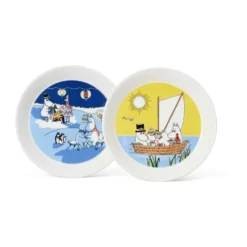 Mumin tallrik Segling & Vinterbrasa 2 delar, 19 cm