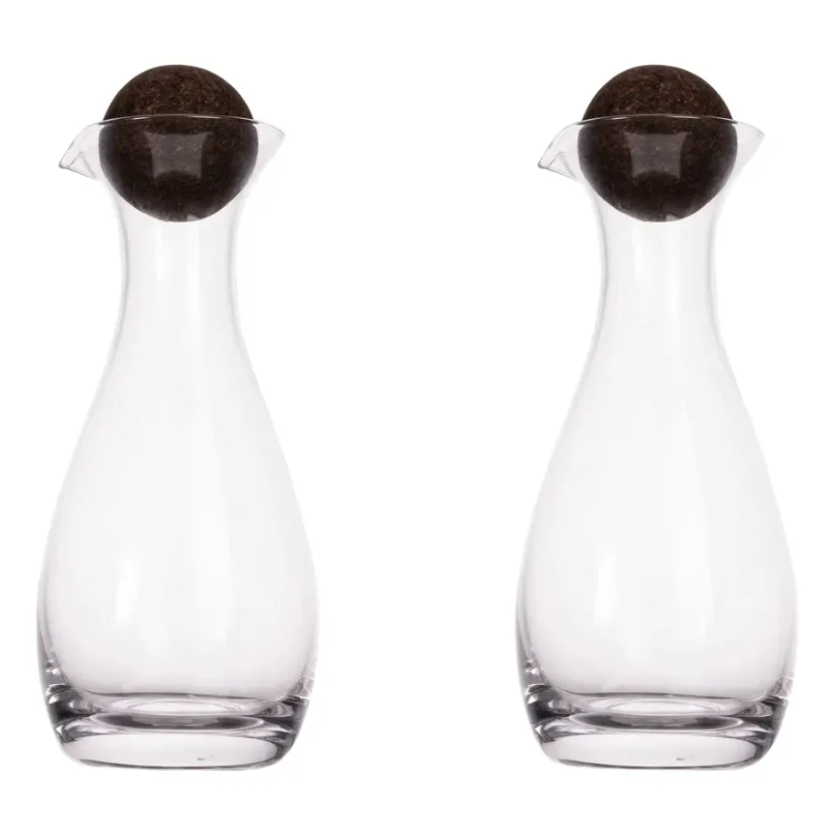 Nature olja/vinägerflaska med korkkula 2-pack 35cl, Klar-mörkbrun
