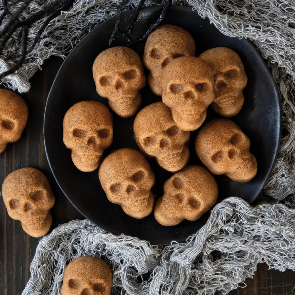Nordic Ware Skull Bites bakform, Brons