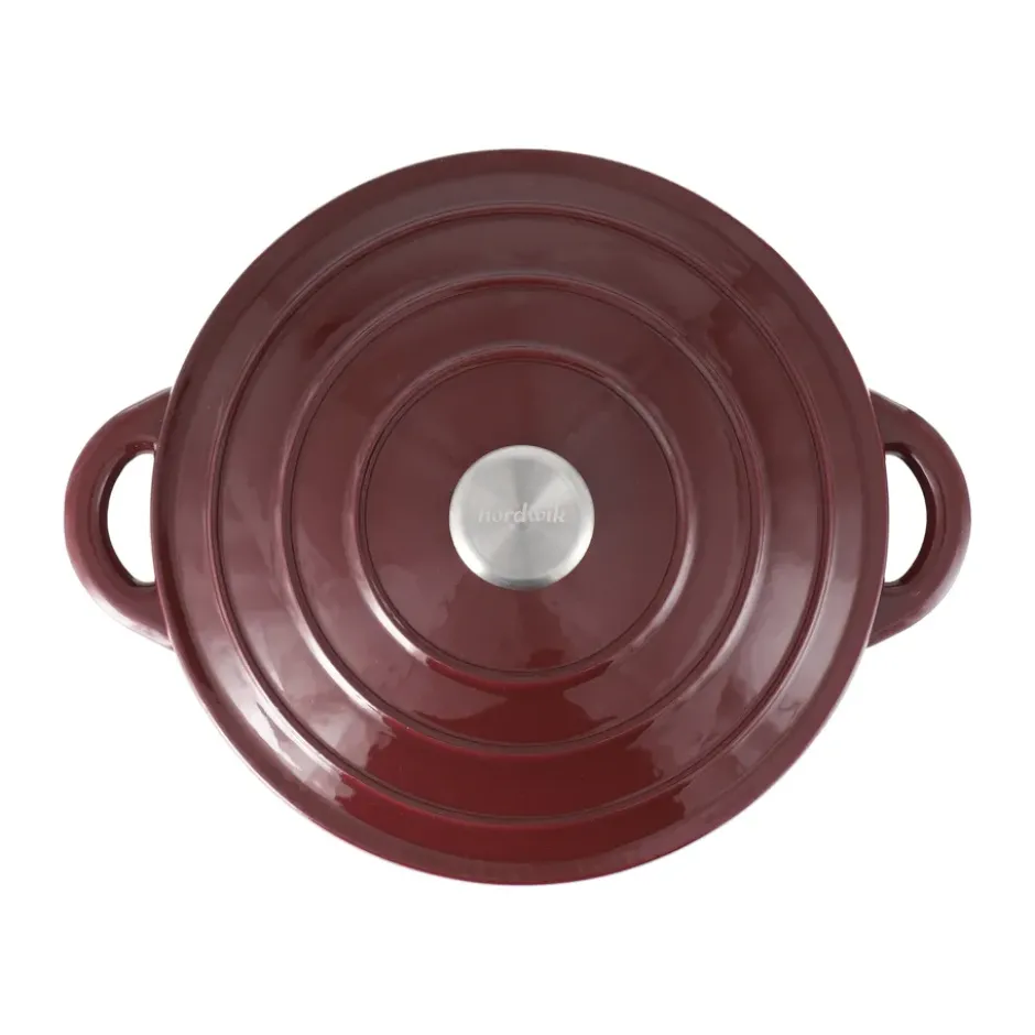 Nordwik gjutjärnsgryta rund 5 l, Burgundy