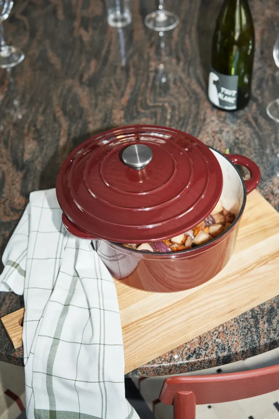 Nordwik gjutjärnsgryta rund 5 l, Burgundy