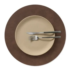 Nupo bordstablett, Dark brown, circle, L