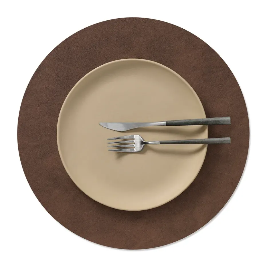 Nupo bordstablett, Dark brown, circle, L