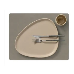 Nupo bordstablett vändbar square L 1 st, Linen-flint grey