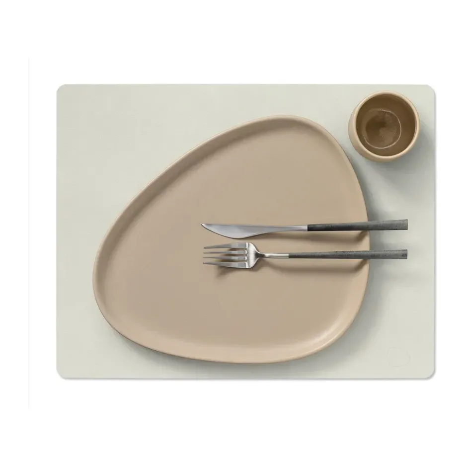 Nupo bordstablett vändbar square L 1 st, Linen-flint grey