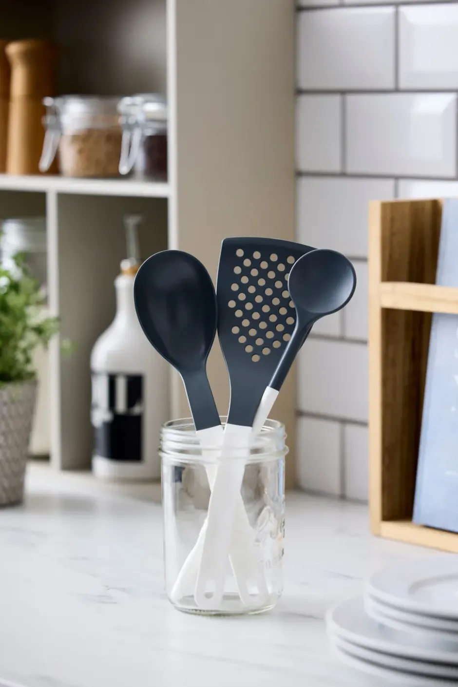 Optima köksredskap 1 3 delar, Vit nylon