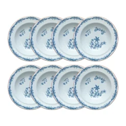 Ostindia djup tallrik Ø24 cm 8-pack – Blå