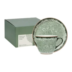Ostindia Floris mugg 40 cl och tallrik Ø20 cm, Grön