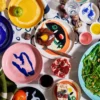Ottolenghi Feast djup tallrik Ø22 cm 2-pack, Dark blue stripes-white