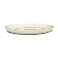 Ottolenghi Feast tallrik S Ø19 cm 2-pack, White stripes-red