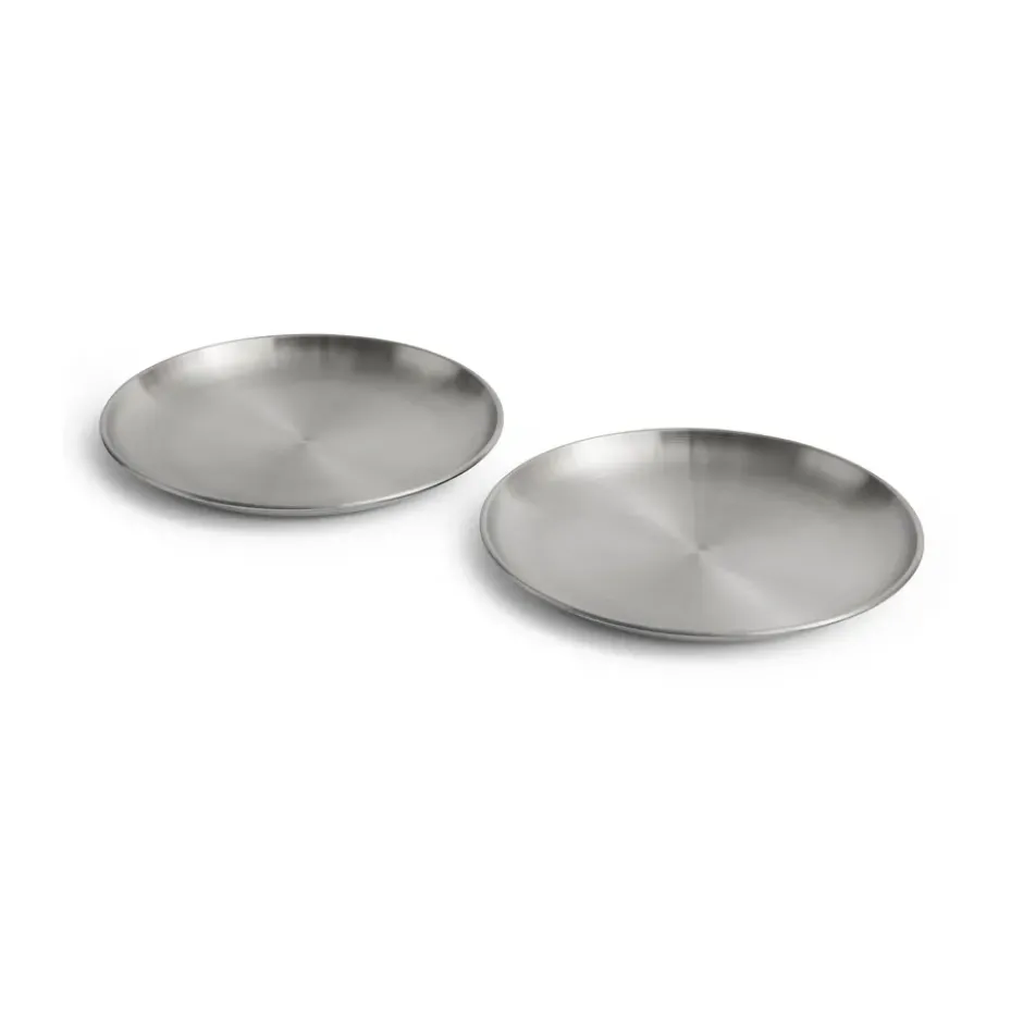 Outdoor Market tallrik, Rostfritt stål, Ø26 cm, 2-pack