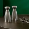 Palm Satin salt- och pepparkvarnsset, Small-rostfritt stål, med bricka