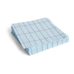 Pattern Dinner servett 40x40 cm 20-pack, Light blue-blue grid