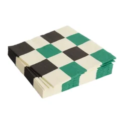 Pattern Lunch Check servett 33x33 cm 20-pack, Off white-green-black M