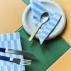 Pattern Lunch Stripe servett 33x33 cm 20-pack, Light blue-dusty blue pillar