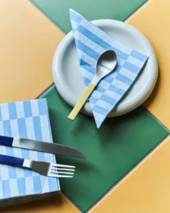 Pattern Lunch Stripe servett 33x33 cm 20-pack, Light blue-dusty blue pillar