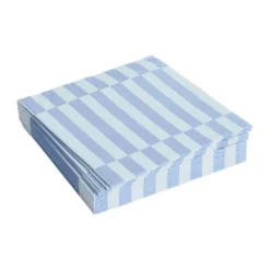 Pattern Lunch Stripe servett 33x33 cm 20-pack, Light blue-dusty blue pillar