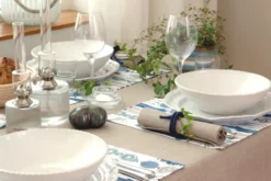 Picknick bordstablett 34x45 cm 2-pack, Blå-beige