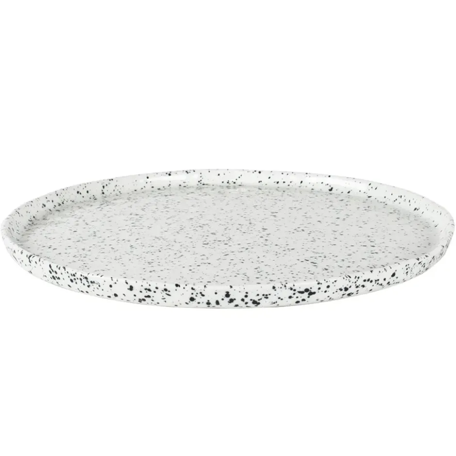 Poppi mattallrik 27 cm, vit-svart