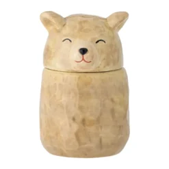 Puk burk med lock Ø7 cm, Brun
