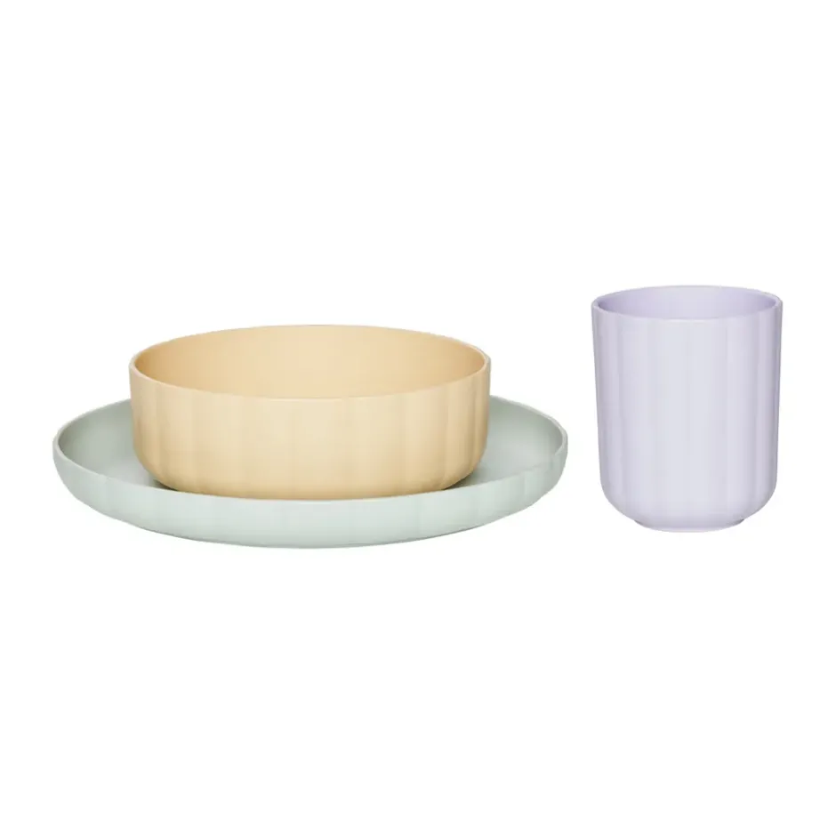 Pullo servisset 3 delar, Pale mint-vanilla-lavender
