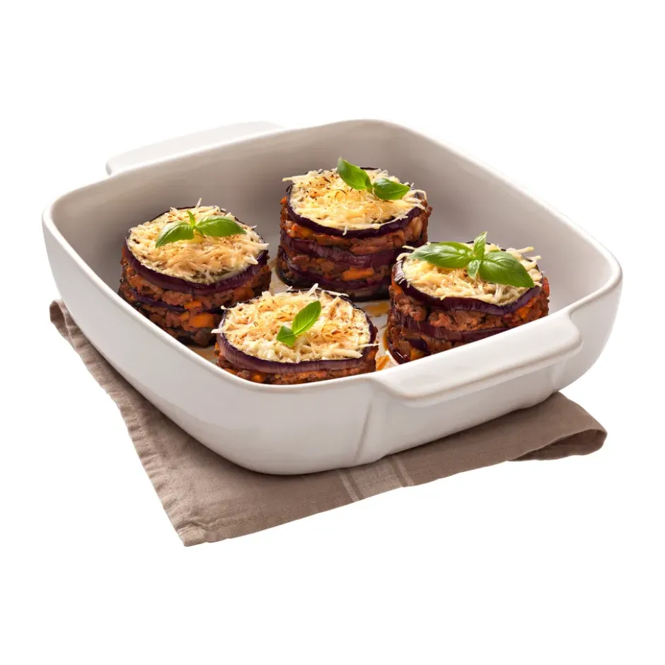 Pyrex kvadrat fat keramik vit, 22x22 cm