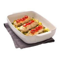 Pyrex rektangulärt fat keramik vit, 25x19 cm