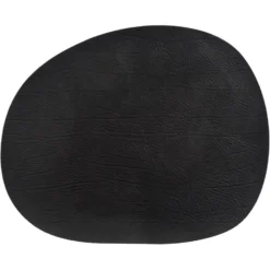 Raw bordstablett läder, Black buffalo (svart)