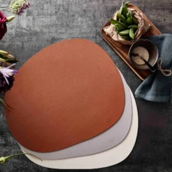Raw bordstablett läder, Dusty rose buffalo