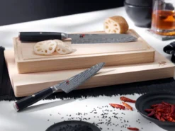 Raw 5000FCD kockkniv gyutoh 20 cm, Damaskus-svart