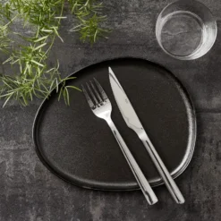 Raw Organic lunchtallrik 24x21 cm, Titanium Black