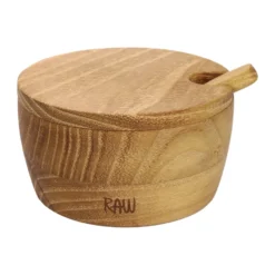 Raw saltskål inkl. sked och lock, Teak