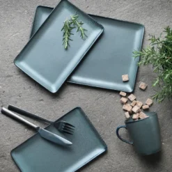 Raw tallrik 31,5x20 cm, Northern green