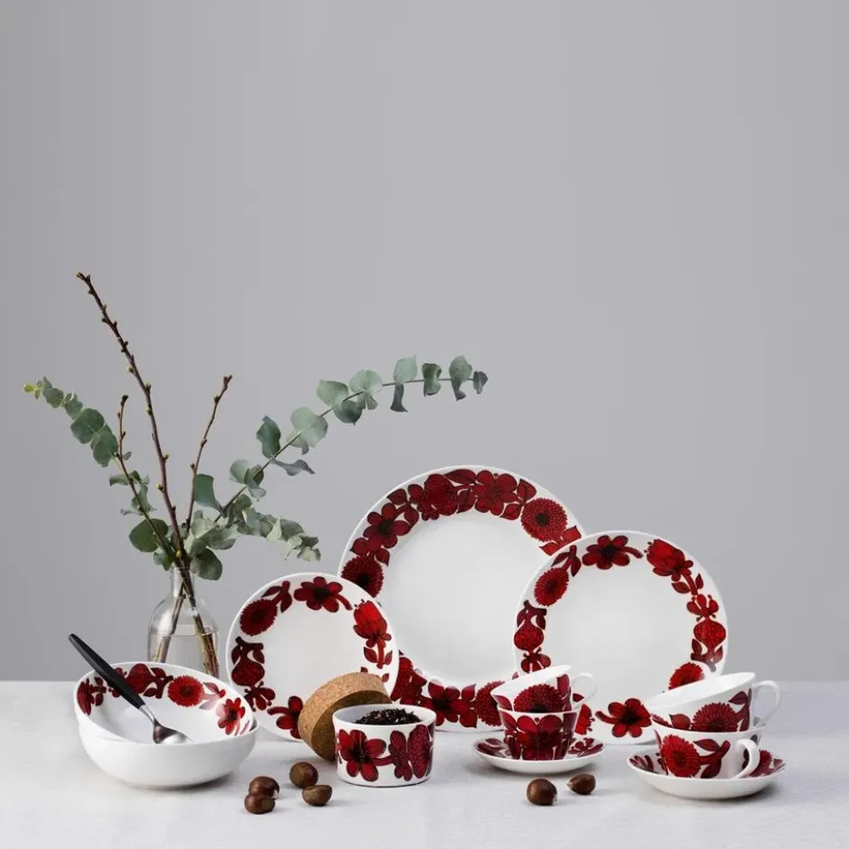 Röd Aster tallrik, Ø 22 cm