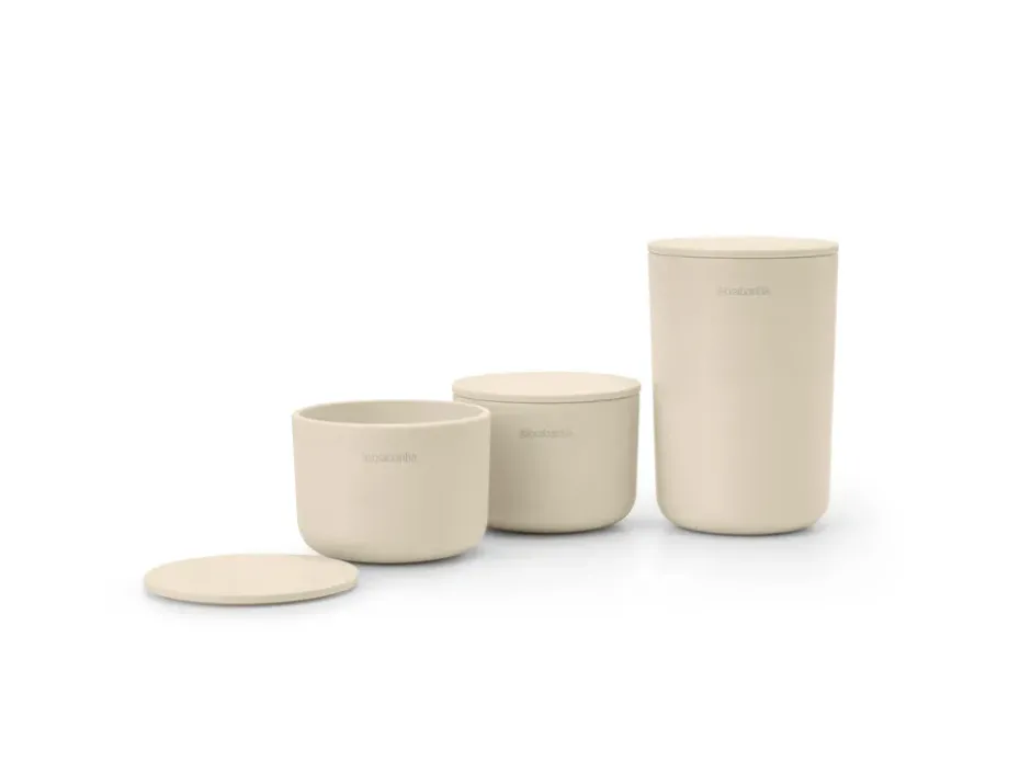 ReNew förvaringsburkar 3-pack, Soft Beige
