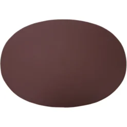 Ørskov bordstablett läder oval 47x34 cm, Brun
