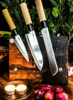 Satake Houcho knivset 3 delar, Hi Carbon Steel