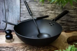 Satake wok set kolstål, 4 delar