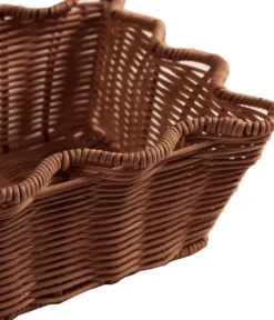 Scallop Rattan korg, Dark Brown, 20x30 cm