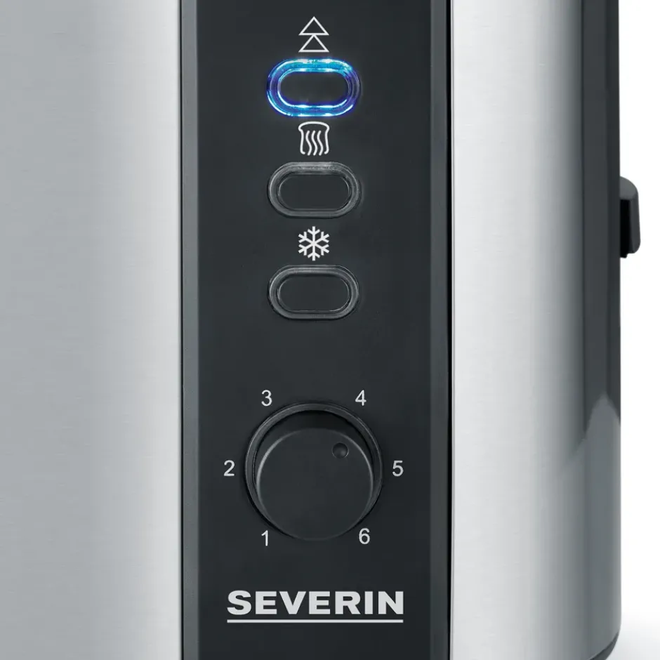 Severin AT 2589 brödrost 2 skivor, Borstat stål-svart