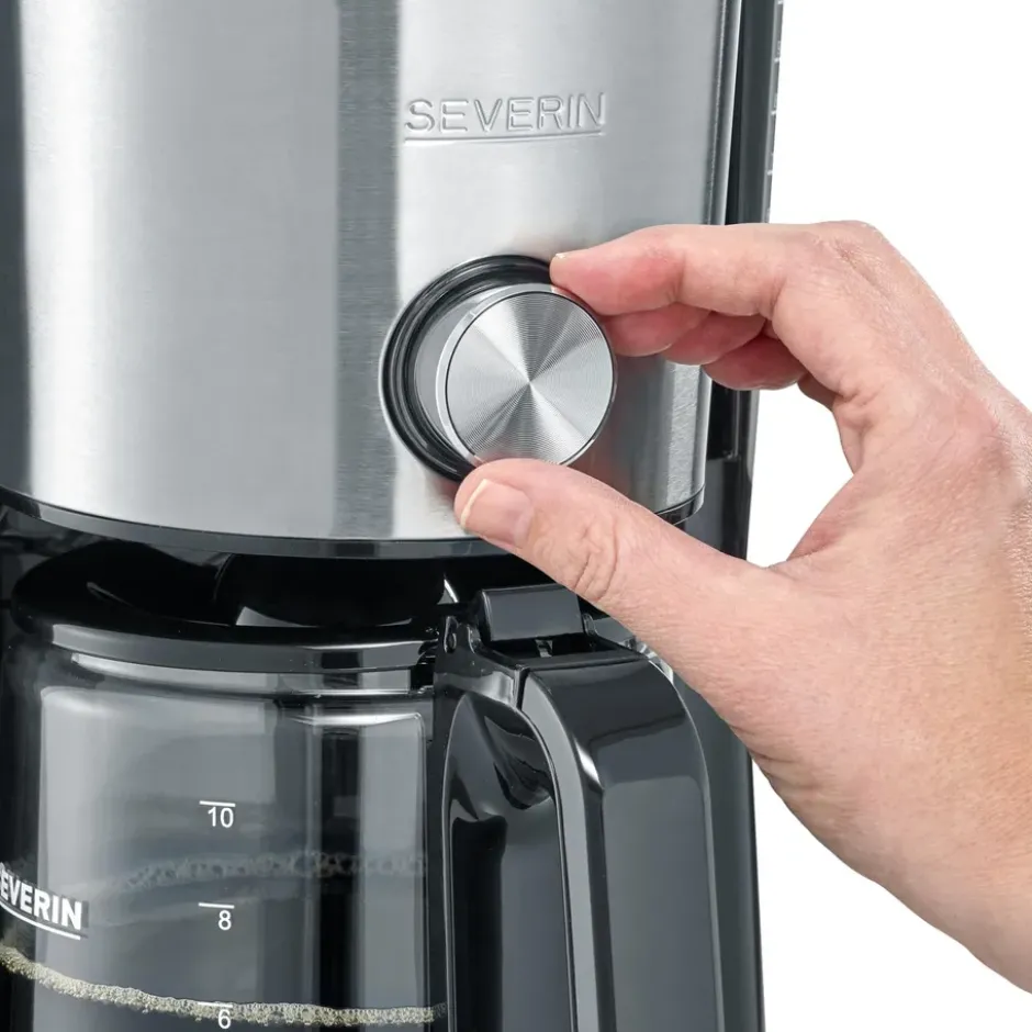 Severin KA 4825 Aroma Select kaffebryggare 10 koppar, Rostfritt stål-svart