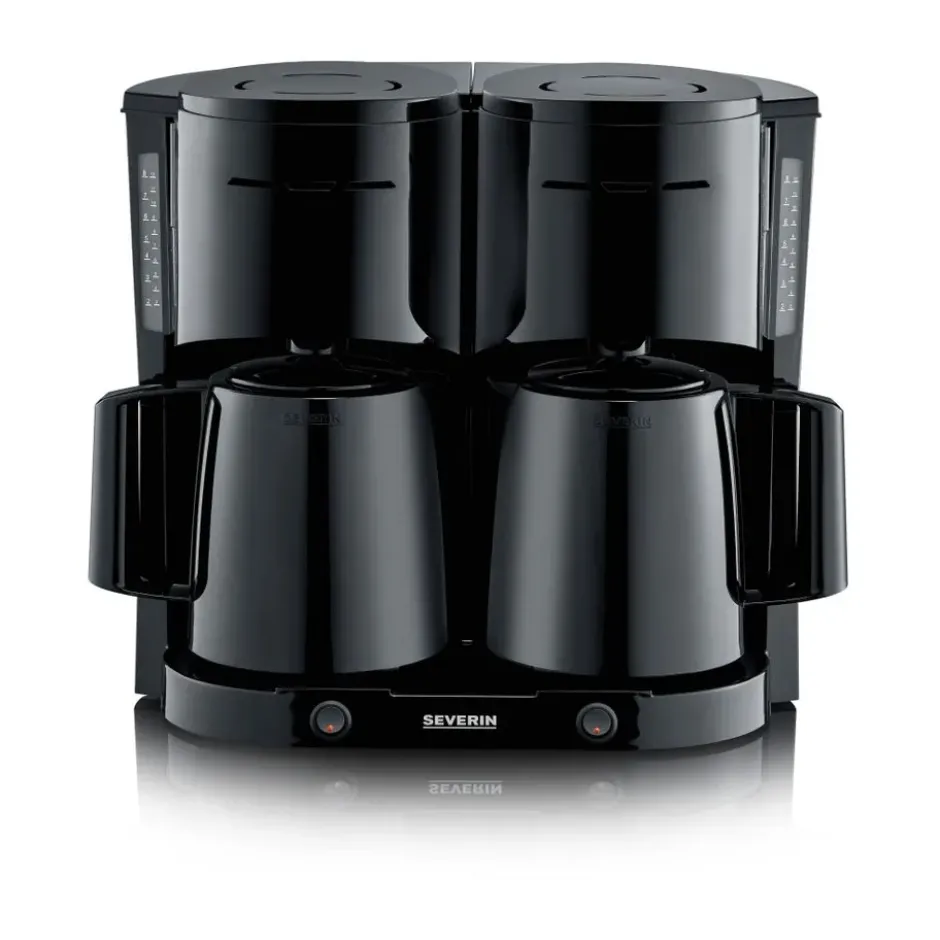 Severin KA 9315 Duo termosbryggare dubbel, Svart