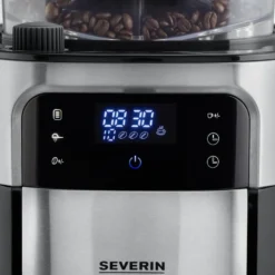 Severin KA 4814 termosbryggare med kvarn 8 koppar, Svart