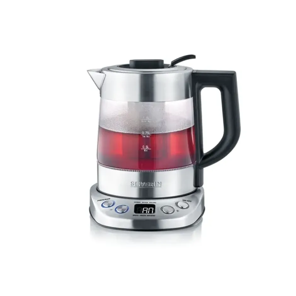 Severin WK 3473 Deluxe Mini tekokare 1 L, Rostfritt stål