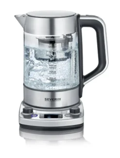 Severin WK 3422 Deluxe tekokare med hissfunktion 1,7 L, Rostfritt stål